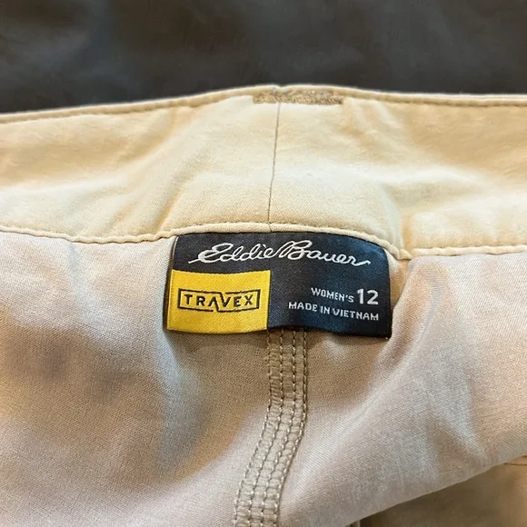 Eddie Bauer lot - 2 Travex travel skirts women’s size 12, gray and light tan - Picture 6 of 11